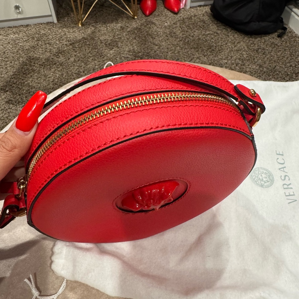 Versace Red Round Crossbody Bag - Picture 5 of 6